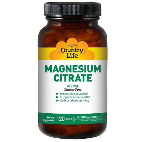 Country Life, Magnesium Citrate, 250 mg, 120 Tablets Review