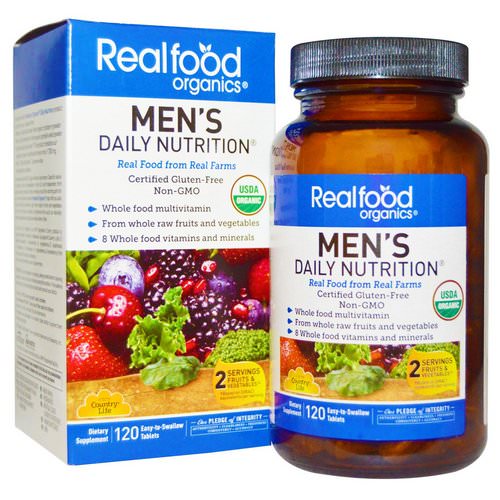 Country Life, Realfood Organics, Men's Daily Nutrition, 120 Tablets Review