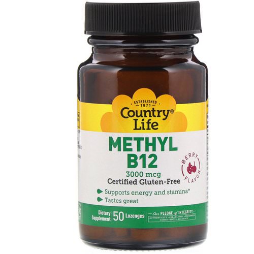 Country Life, Methyl B12, Berry Flavor, 3,000 mcg, 50 Lozenges Review
