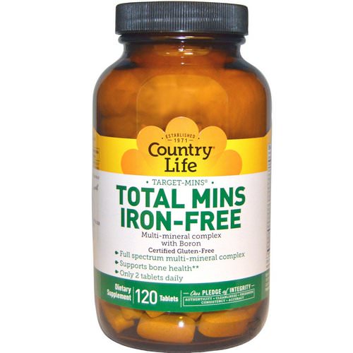Country Life, Total Mins Iron-Free, Multi-Mineral Complex with Boron, 120 Tablets Review