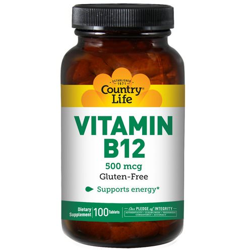 Country Life, Vitamin B12, 500 mcg, 100 Tablets Review