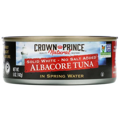 Crown Prince Natural, Albacore Tuna, Solid White - No Salt Added, In Spring Water, 5 oz (142 g) Review