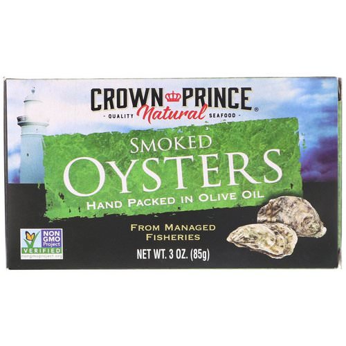 Crown Prince Natural, Smoked Oysters, In Olive Oil, 3 oz (85 g) Review