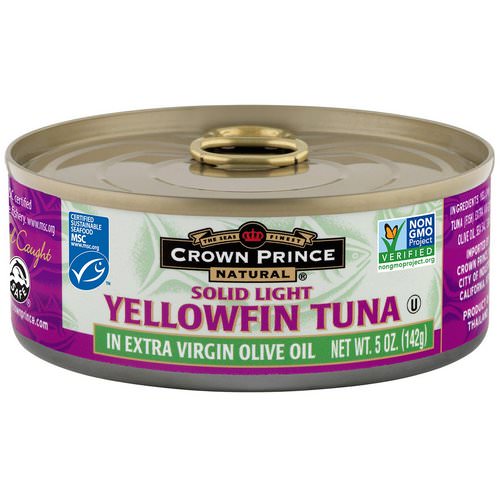Crown Prince Natural, Yellowfin Tuna, Solid Light, In Extra Virgin Olive Oil, 5 oz (142 g) Review