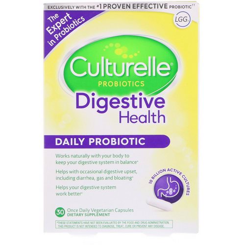 Culturelle, Digestive Health, Daily Probiotic, 30 Once Daily Vegetarian Capsules Review