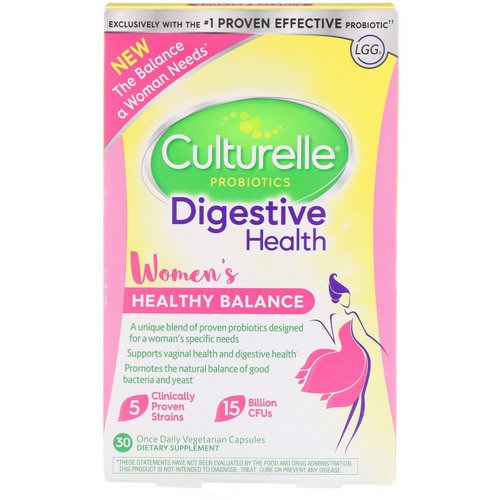 Culturelle, Probiotics, Digestive Health, Women's Healthy Balance, 30 Once Daily Vegetarian Capsules Review