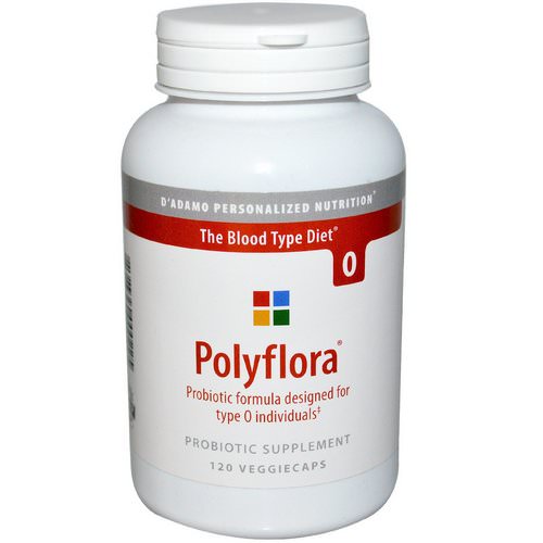 D'adamo, Polyflora, Probiotic Formula for Blood Type Diet 0, 120 Veggie Caps Review