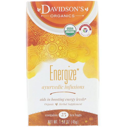 Davidson's Tea, Organic, Ayurvedic Infusions, Energize, 25 Tea Bags, 1.58 oz (45 g) Review