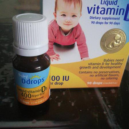 Ddrops, Baby, Liquid Vitamin D3, 400 IU, 0.08 fl oz (2.5 ml), 90 Drops Review