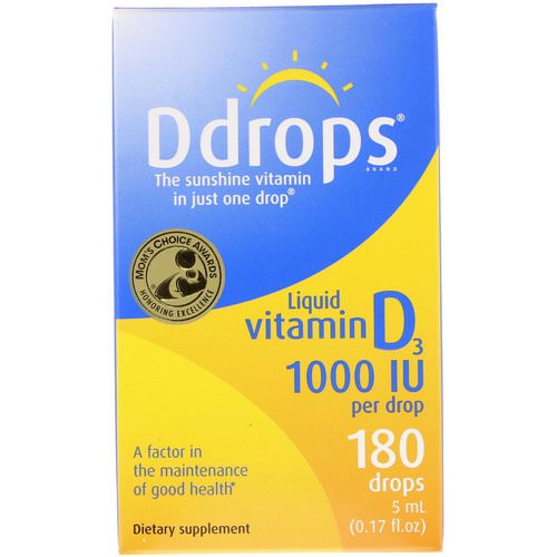 Ddrops, Liquid Vitamin D3, 1000 IU, 0.17 fl oz (5 ml) Review