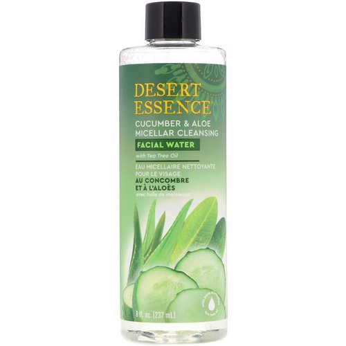 Desert Essence, Micellar Cleansing Facial Water, Cucumber & Aloe, 8 oz (237 ml) Review