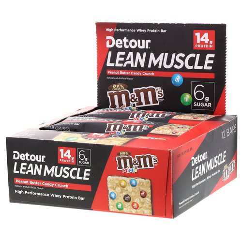 Detour, Lean Muscle Bar, Peanut Candy Crunch M&M's, 12 Bars, 1.9 oz (55 g) Each Review