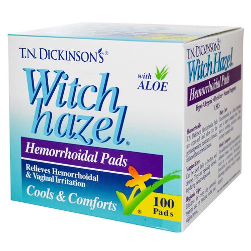 Dickinson Brands, T.N. Dickinson's Witch Hazel Hemorrhoidal Pads, with Aloe, 100 Pads Review