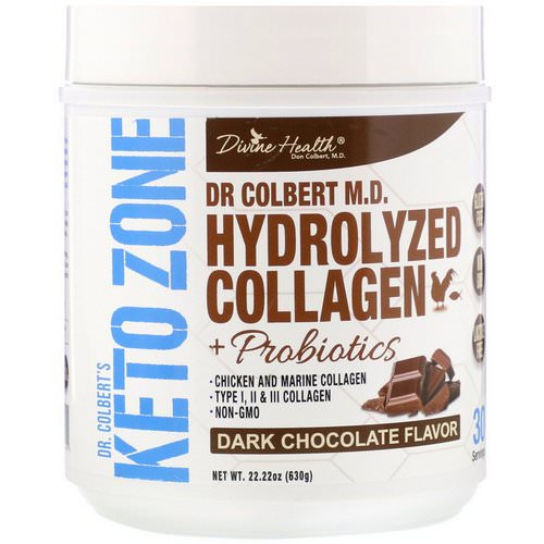 Divine Health, Dr. Colbert's Keto Zone, Hydrolyzed Collagen, Dark Chocolate, 22.22 oz (630 g) Review