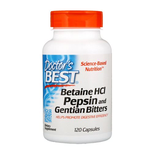 Doctor's Best, Betaine HCL Pepsin & Gentian Bitters, 120 Capsules Review