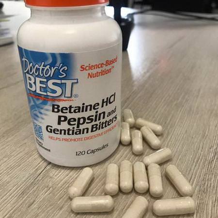 Doctor's Best, Betaine HCL, Pepsin & Gentian Bitters, 360 Capsules Review