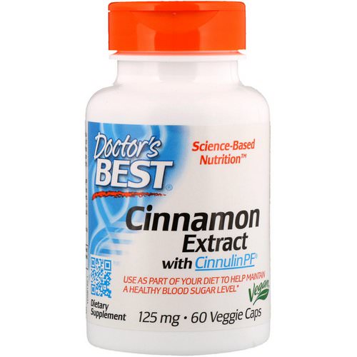 Doctor's Best, Cinnamon Extract with Cinnulin PF, 125 mg, 60 Veggie Caps Review