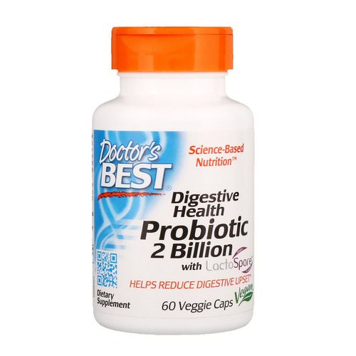 Doctor's Best, Digestive Health, Probiotic 2 Billion with LactoSpore, 60 Veggie Caps Review