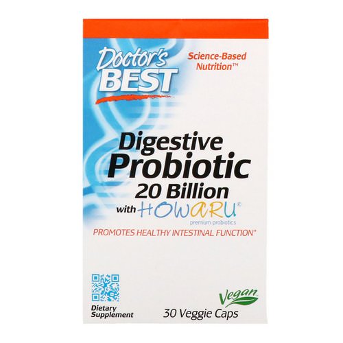 Doctor's Best, Digestive Probiotic with Howaru, 20 Billion CFU, 30 Veggie Caps Review
