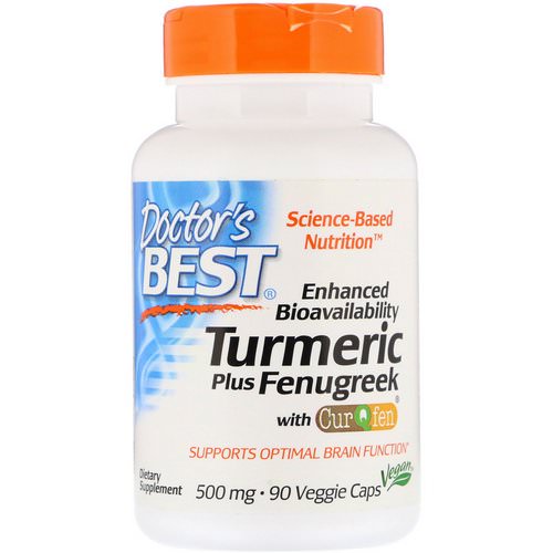 Doctor's Best, Enhanced Bioavailability Turmeric Plus Fenugreek, 500 mg, 90 Veggie Caps Review