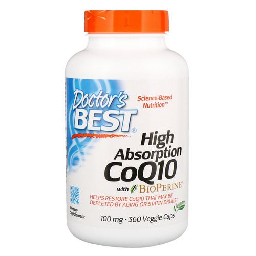 Doctor's Best, High Absorption CoQ10 with BioPerine, 100 mg, 360 Veggie Caps Review