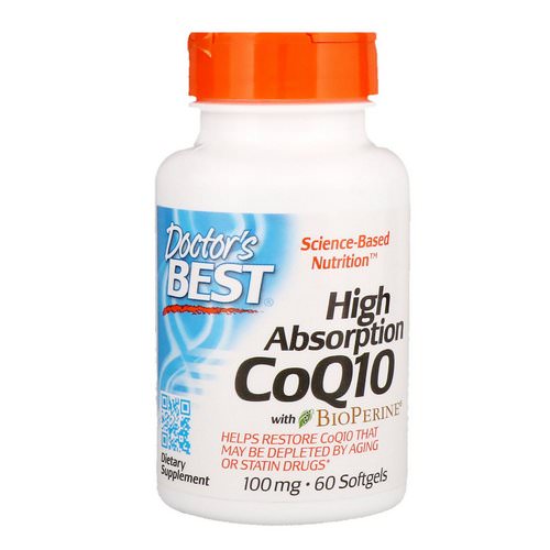Doctor's Best, High Absorption CoQ10 with BioPerine, 100 mg, 60 Softgels Review