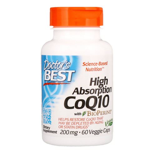 Doctor's Best, High Absorption CoQ10 with BioPerine, 200 mg, 60 Veggie Caps Review