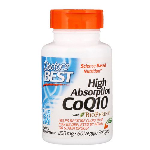 Doctor's Best, High Absorption CoQ10 with BioPerine, 200 mg, 60 Veggie Softgels Review