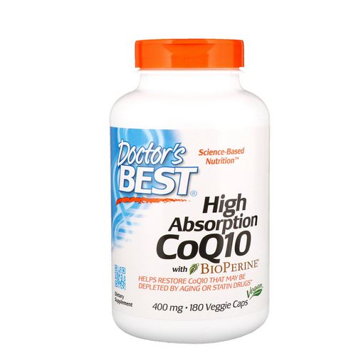 Doctor's Best, High Absorption CoQ10 with BioPerine, 400 mg, 180 Veggie Caps Review