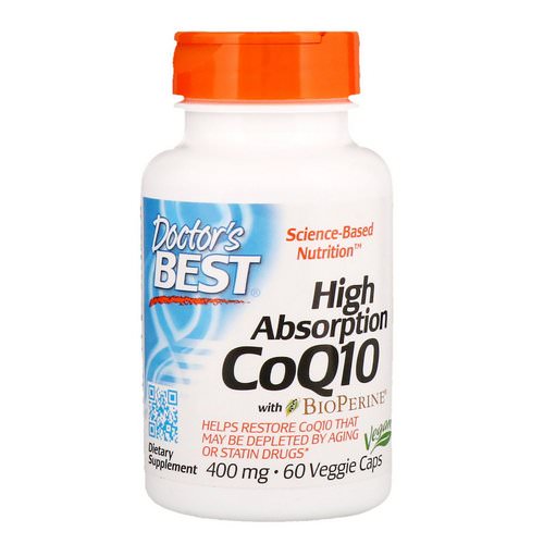 Doctor's Best, High Absorption CoQ10 with BioPerine, 400 mg, 60 Veggie Caps Review