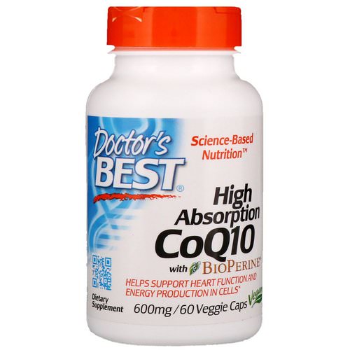 Doctor's Best, High Absorption CoQ10 with BioPerine, 600 mg, 60 Veggie Caps Review