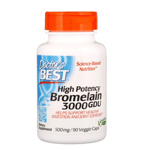 Doctor's Best, High Potency Bromelain, 3000 GDU, 500 mg, 90 Veggie Caps Review