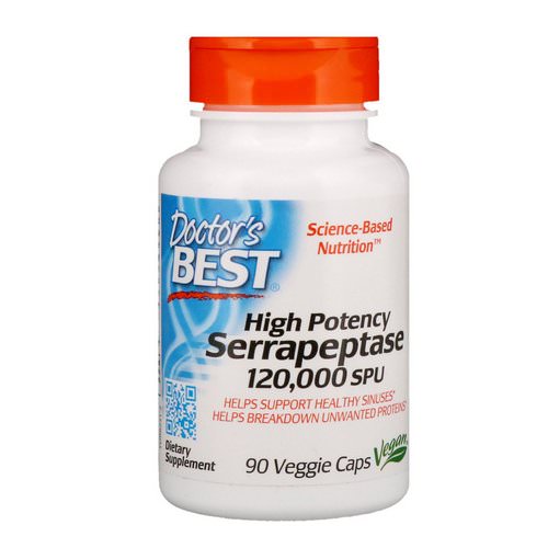 Doctor's Best, High Potency Serrapeptase, 120,000 SPU, 90 Veggie Caps Review