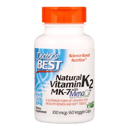 Doctor's Best, Natural Vitamin K2 MK-7 with MenaQ7, 100 mcg, 60 Veggie Caps Review