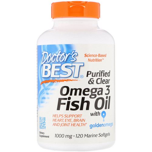 Doctor's Best, Purified & Clear Omega 3 Fish Oil with Goldenomega, 1000 mg, 120 Marine Softgels Review