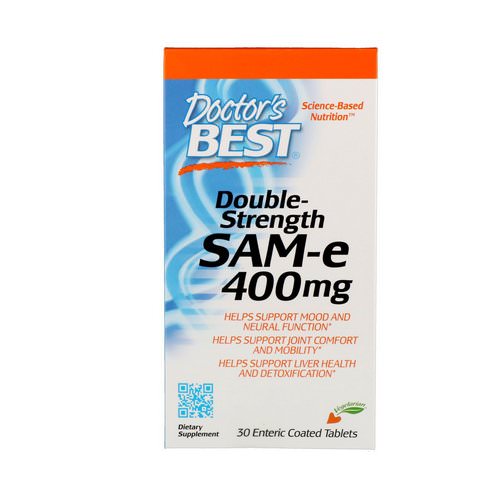 Doctor's Best, SAM-e, Double-Strength, 400 mg, 30 Enteric Coated Tablets Review