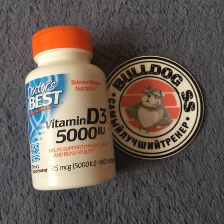 Doctor's Best, Vitamin D3, 125 mcg (5000 IU), 180 Softgels Review