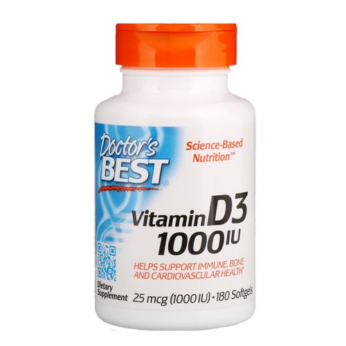 Doctor's Best, Vitamin D3, 25 mcg (1,000 IU), 180 Softgels Review