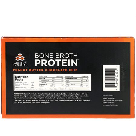 Dr. Axe / Ancient Nutrition, Whey Protein Bars, Bone Broth