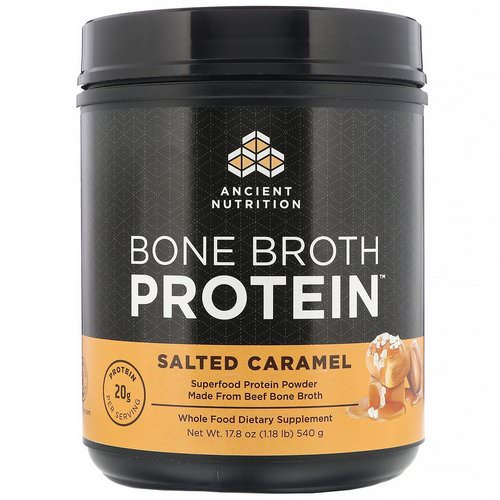 Dr. Axe / Ancient Nutrition, Bone Broth Protein, Salted Caramel, 17.8 oz (540 g) Review