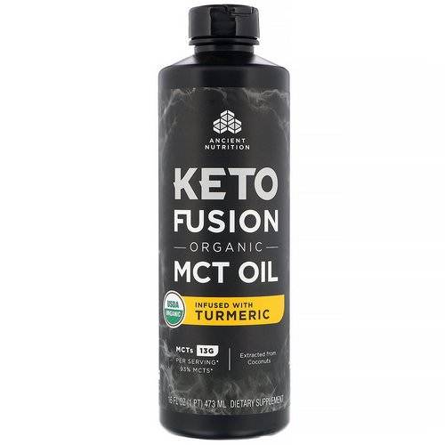 Dr. Axe / Ancient Nutrition, Keto Fusion Organic MCT Oil, Infused with Turmeric, 16 fl oz (473 ml) Review