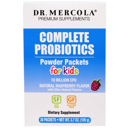 Dr. Mercola, Complete Probiotics Powder Packets for Kids, Natural Raspberry Flavor, 30 Packets, 0.12 oz (3.5 g) Each Review