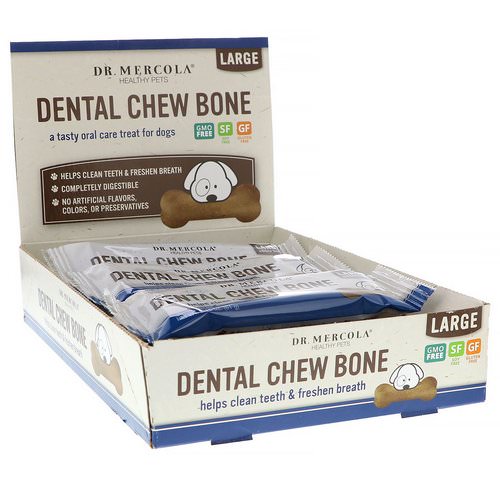 Dr. Mercola, Dental Chew Bone, Large, For Dogs, 12 Bones, 2.15 oz (61 g) Each Review