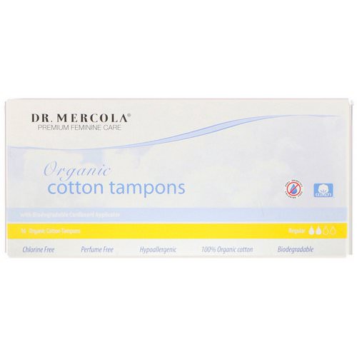 Dr. Mercola, Organic Cotton Tampons, Regular, 16 Tampons Review