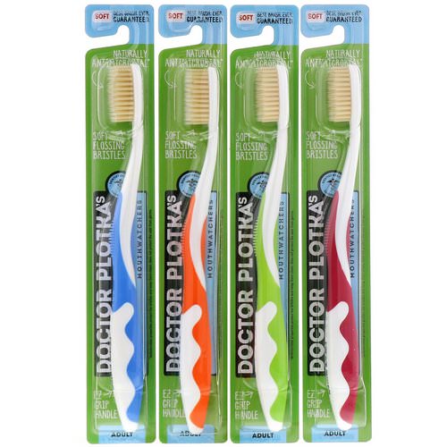 Dr. Plotka, Antimicrobial Toothbrush with Flossing Bristles, Soft, 4 Adult Toothbrushes Review
