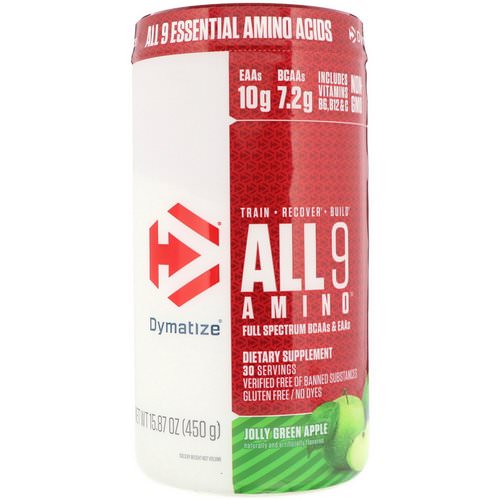 Dymatize Nutrition, All 9 Amino, Jolly Green Apple, 15.87 oz (450 g) Review