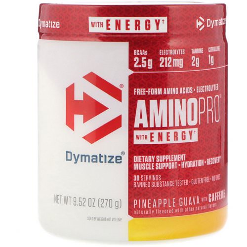 Dymatize Nutrition, AminoPro with Energy, Pineapple Guava with Caffeine, 9.52 oz (270 g) Review