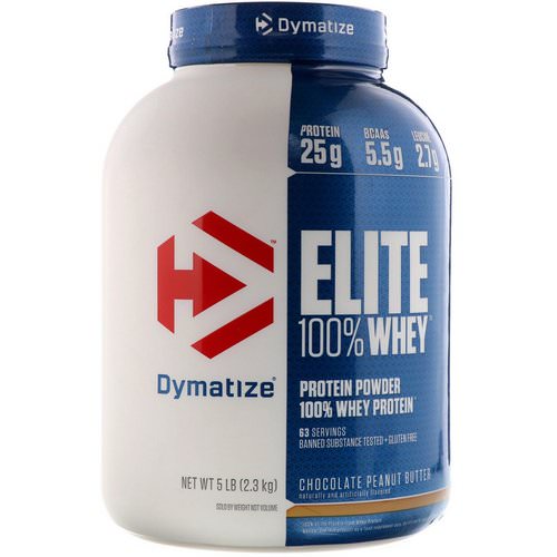 Dymatize Nutrition, Elite 100% Whey Protein Powder, Chocolate Peanut Butter, 5 lb (2.3 kg) Review