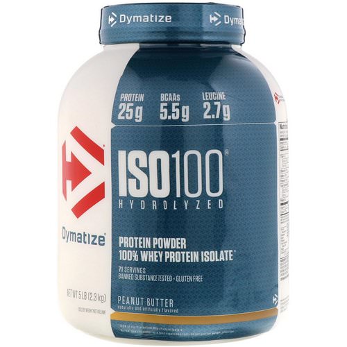 Dymatize Nutrition, ISO 100 Hydrolyzed, 100% Whey Protein Isolate, Peanut Butter, 5 lb (2.3 kg) Review