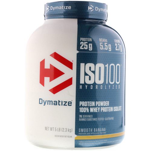 Dymatize Nutrition, ISO 100 Hydrolyzed, 100% Whey Protein Isolate, Smooth Banana, 5 lbs (2.3 kg) Review